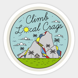 Outdoor rock climbing crag in the mountains climber gift Sticker